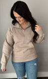 Mocha Ribbed Quarter Zip