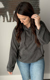 Urban Ribbed Charcoal Hoodie