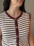Burgundy Stripe Button Down