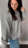 Brushed Waffle Long Sleeve-Grey
