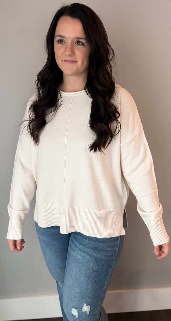 Roll Neck Drop Shoulder Sweater