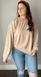 Drop Shoulder Crewneck- Taupe