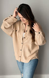 Taupe Oversized Waffle Shacket