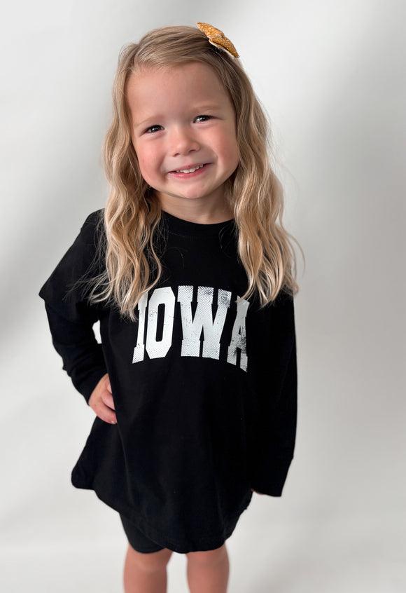Youth Iowa Black Long Sleeve