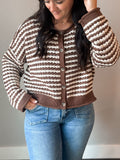 Textured Stripe Crochet Cardigan
