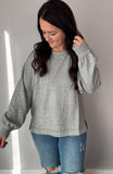 Brushed Waffle Long Sleeve-Grey