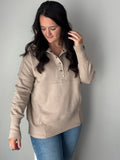Mocha Button Hoodie