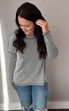 Black and White Ribbed Top