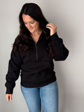 Black Textured Quarter Zip