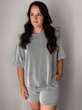Black and White Ribbed Set