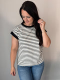 Black and Cream striped Top