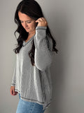 Black and White Ribbed Long Sleeve