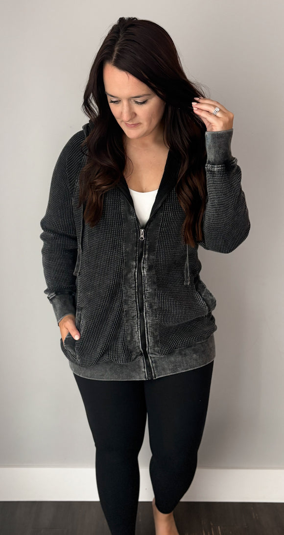 Waffle Zip Up