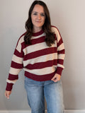 Cherry Stripe Knit Sweater