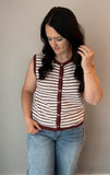 Burgundy Stripe Button Down