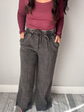 Black Wide Leg Fleece Pant
