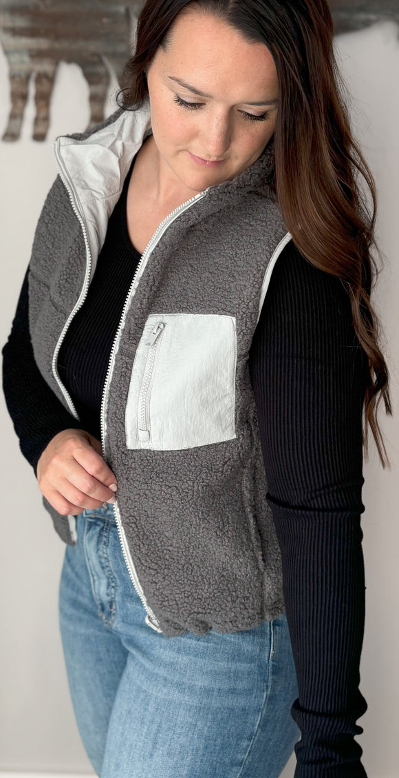 Reversible Charcoal Vest