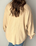 Taupe Oversized Waffle Shacket