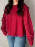 Dark Red Oversized Top
