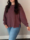 Exposed Seam Long Sleeve Knit Top