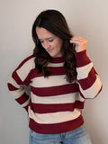 Cherry Stripe Knit Sweater