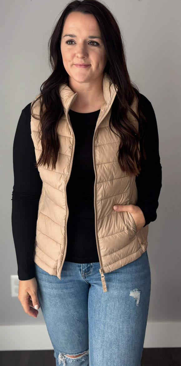Khaki Puffer Vest