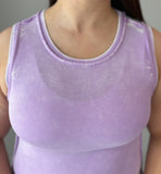 Lavender Wash Ribbed Tank