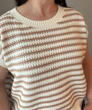 Striped Sleeveless Crew Neck Top