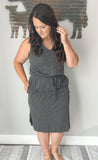 Charcoal Ribbed Dress