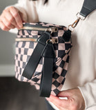 Checkered Nylon Sling Bag
