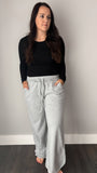 Heathered Grey Wide Leg Pant