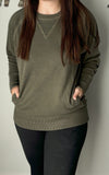 Dark Olive Pocket Pullover