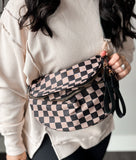 Checkered Nylon Sling Bag