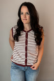 Burgundy Stripe Button Down