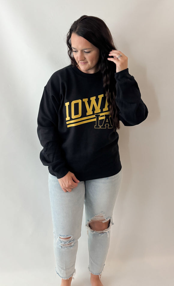 Iowa Black Crewneck