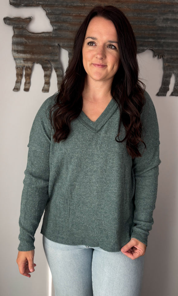 brushed ribbed sweater