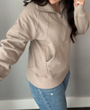 Mocha Ribbed Quarter Zip