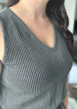 Charcoal Ribbed Dress