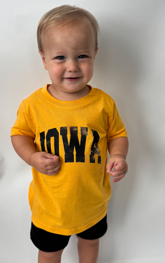 Youth Gold Iowa Short Sleeve
