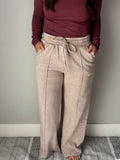Ash Mocha Wide Leg Fleece Pant