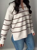Tan Striped Sweater