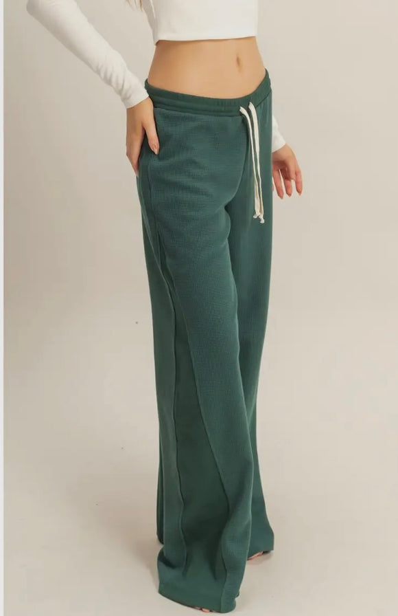 Forest Waffle Knit Pants