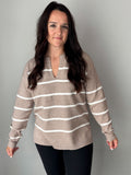 Heather Mocha Stripe Sweater