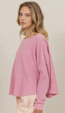 Rose Relaxed Waffle Knit Top