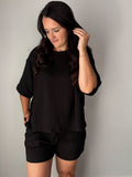 Black Ribbed Set