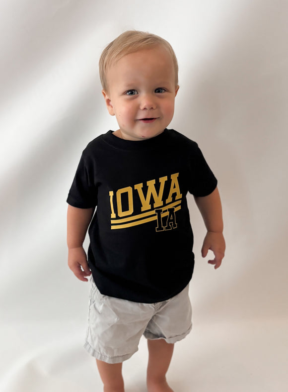 Youth Iowa Black Short Sleeve