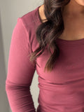 Berry Ribbed Top