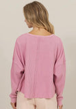 Rose Relaxed Waffle Knit Top