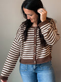 Textured Stripe Crochet Cardigan