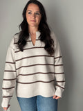 Tan Striped Sweater